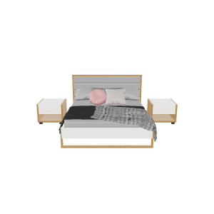 Stylish Modern Bed Set 3D Model - 3D Model