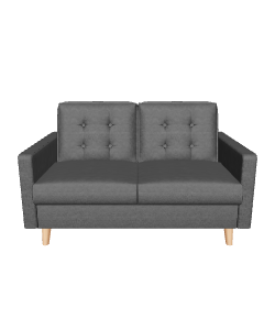 Stylish Modern 2-Seater Fabric Sofa 3D Model - 3D Model