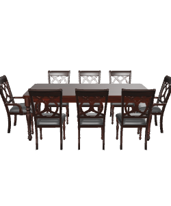 Elegant Wooden Dining Set Model - Furniture 3D Model