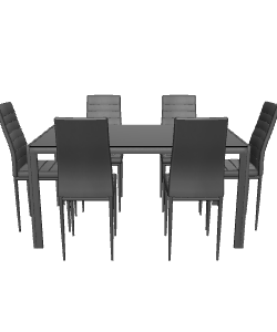 Stylish Modern Dining Table Set 3D Model - 3D Model