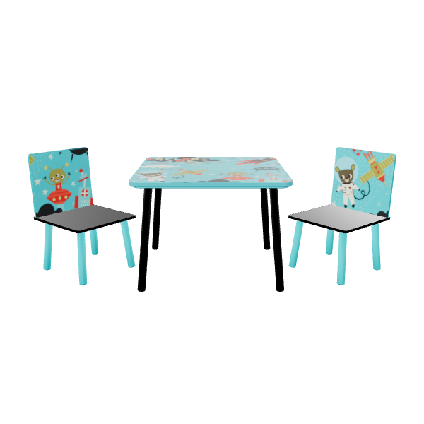 Stylized Kids Table and Chairs Set - 3D Model