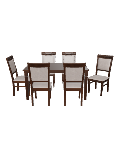 Elegant Wooden Dining Table Set - 3D Model