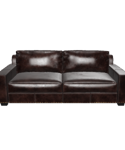 Luxurious Brown Leather Sofa 3D Model - 3D Model