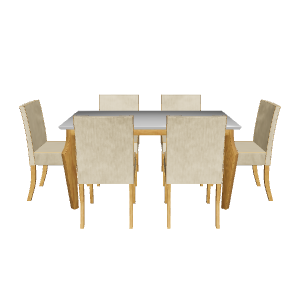 Stylish Modern Dining Table Set 3D Model - 3D Model