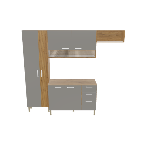 Stylish Modular Kitchen Cabinet 3D Model - 3D Model
