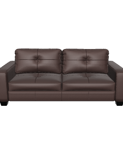 Stylish Brown Leather Sofa 3D - 3D Model