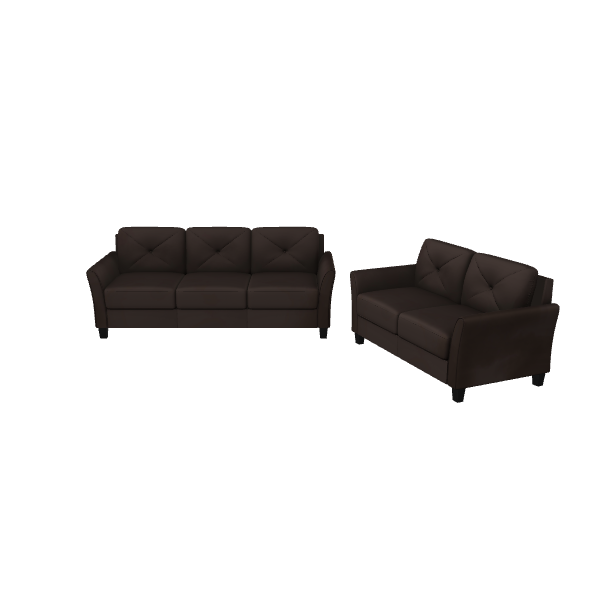 Contemporary Leather Sofa Set 3D Model - Furniture 3D Model