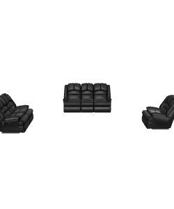 Elegant Black Sofa Set 3D - 3D Model