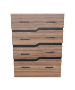 Stylish Wooden Drawer Unit 3D - Furniture 3D Model