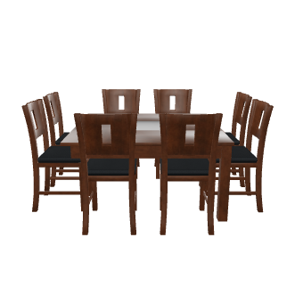 Square Dining Table Set 3D - 3D Model