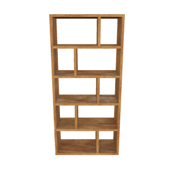 Contemporary Wooden Bookshelf Model - 3D Model