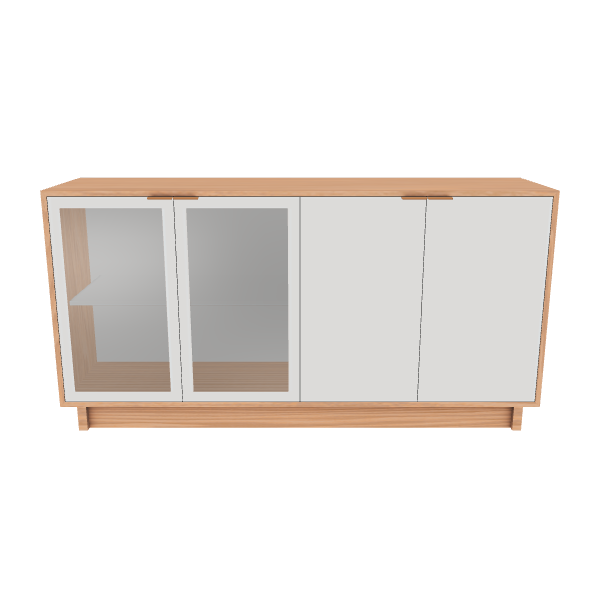 Contemporary Wooden Storage Cabinet 3D Model - 3D Model
