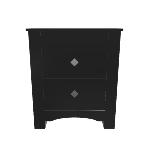 Elegant Black Two-Drawer Nightstand 3D Model - 3D Model