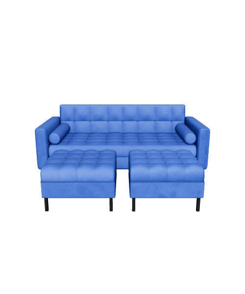 Retro Blue Sofa 3D Model - 3D Model