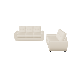 Contemporary Cream Leather Sofa Set 3D Model - 3D Model