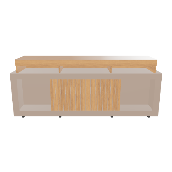 Contemporary Wooden Storage Console 3D Model - 3D Model