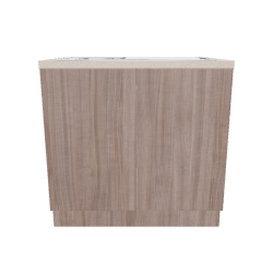 Stylish Minimalist Wooden Reception Desk 3D Model - 3D Model