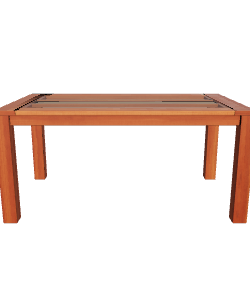 Stylish Wooden Dining Table 3D Model - Furniture 3D Model