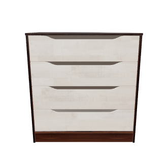 Contemporary Wood and Matte Dresser 3D Model - Furniture 3D Model