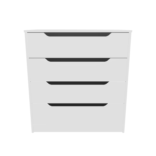 Modern White 4-Drawer Dresser 3D - 3D Model