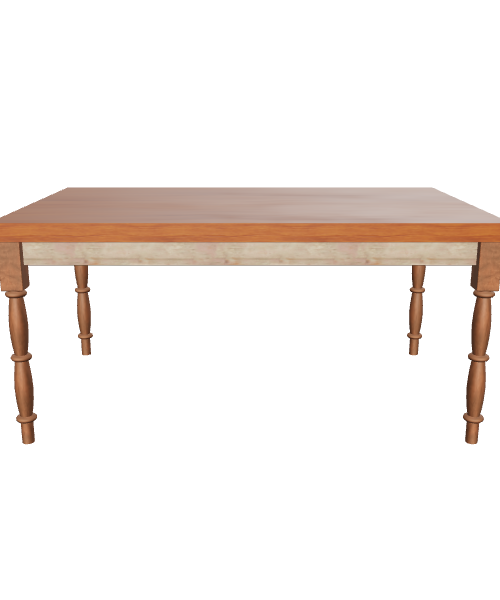 Classic Wooden Dining Table 3D Model - 3D Model