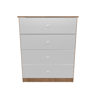 Contemporary Four-Drawer Storage Chest 3D Model - 3D Model