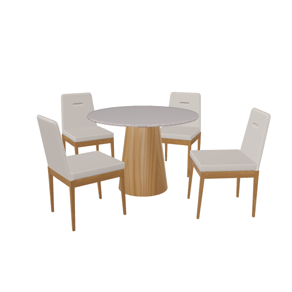 Stylish Minimalist Dining Table and Chair Set 3D Model - Furniture 3D Model