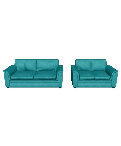Stylish Teal Fabric Sofa Set 3D Model - 3D Model