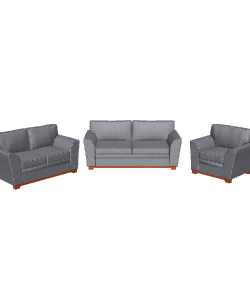 Contemporary Fabric Sofa Set 3D Model - 3D Model