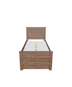 Stylish Wooden Twin Bed 3D Model - 3D Model