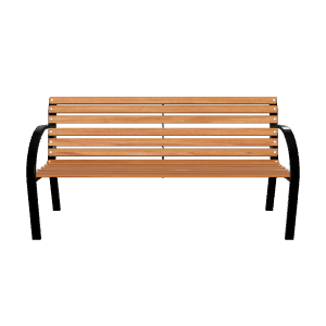 Stylish Outdoor Wooden Bench 3D Model - 3D Model