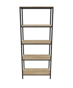 Contemporary Wooden Bookshelf 3D Model - Furniture 3D Model