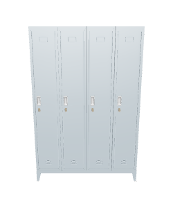 Industrial Four-Door Steel Locker 3D Model - 3D Model