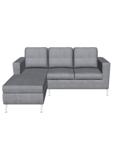 Contemporary Fabric Sectional Sofa 3D Model - 3D Model
