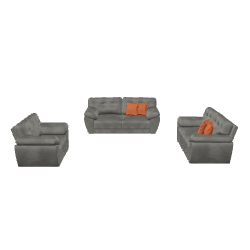 Contemporary Plush Sofa Set 3D Model - 3D Model