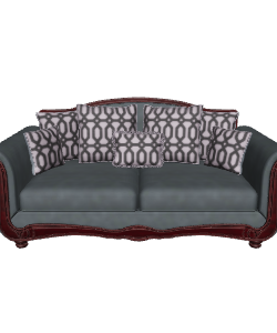 Elegant Vintage Sofa with Decorative Cushions - 3D Model