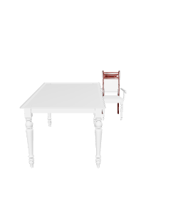 Elegant White Dining Table and Chair 3D Model - 3D Model