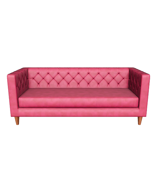 Stylish Pink Fabric Sofa 3D Model - 3D Model