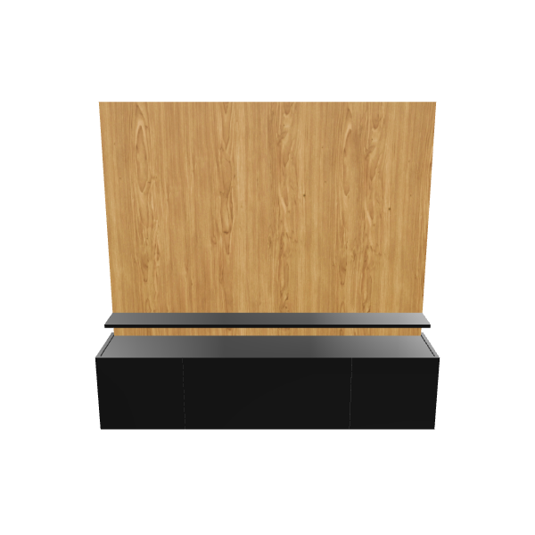 Contemporary Wooden Wall Unit TV Stand 3D Model - 3D Model