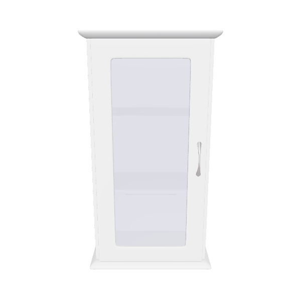 Elegant Minimalist Glass-Front Cabinet 3D Model - 3D Model