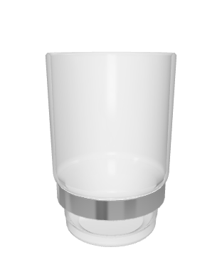 Stylish Glass Tumbler with Metal Base 3D Model - 3D Model