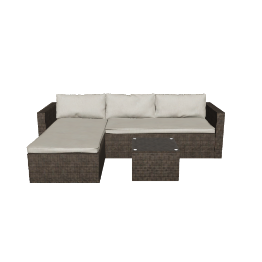 Stylish Outdoor Sectional Sofa Set 3D Model - 3D Model