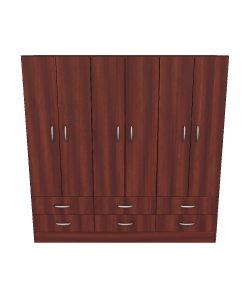 Elegant Wooden Wardrobe 3D Model - Furniture 3D Model