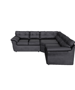 Contemporary L-Shaped Fabric Sofa 3D Model - Interior 3D Model