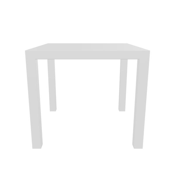 Sleek Minimalist White Dining Table 3D Model - 3D Model