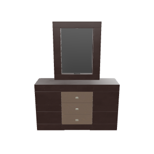 Stylish Modern Bedroom Dresser with Mirror 3D Model - 3D Model