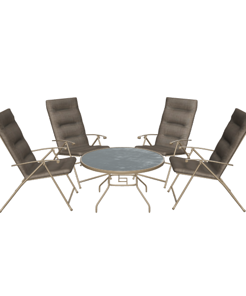 Stylish Outdoor Dining Set 3D Model - Furniture 3D Model