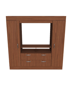 Contemporary Wooden TV Stand 3D Model - Furniture 3D Model