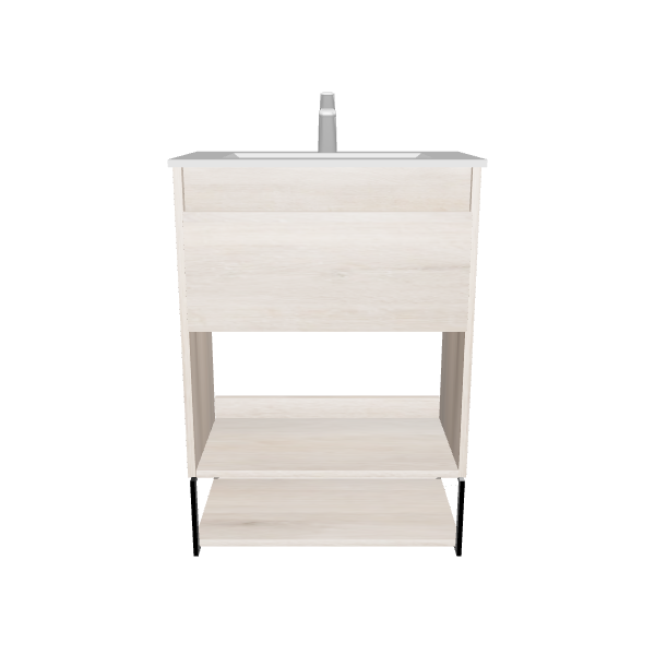 Contemporary Wooden Bathroom Vanity 3D Model - 3D Model