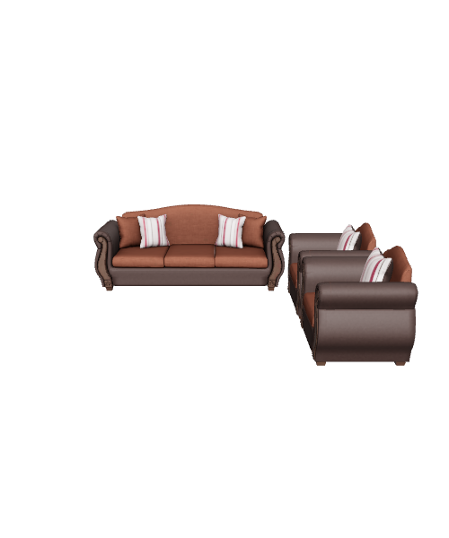 Elegant Fabric Sofa Set 3D Model - 3D Model